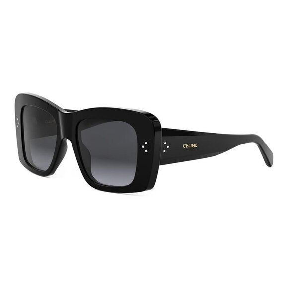 New CELINE 3 Dots Black Square CL40321I 01B Sunglasses Women - Picture 1 of 4